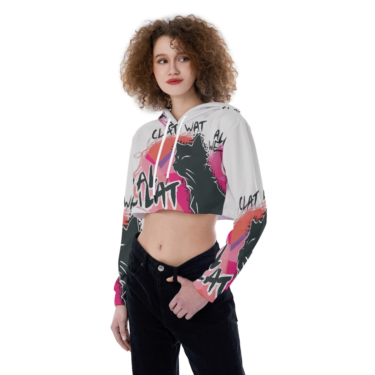 All-Over Print Women's Crop Top Hoodie