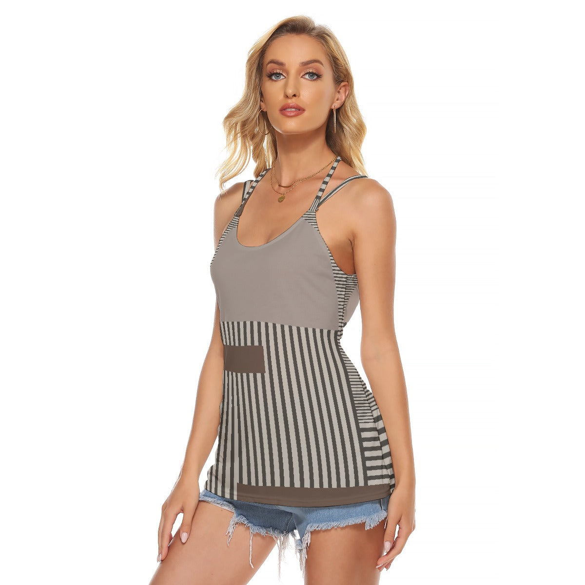 All-Over Print Women's Halter Top With Backless