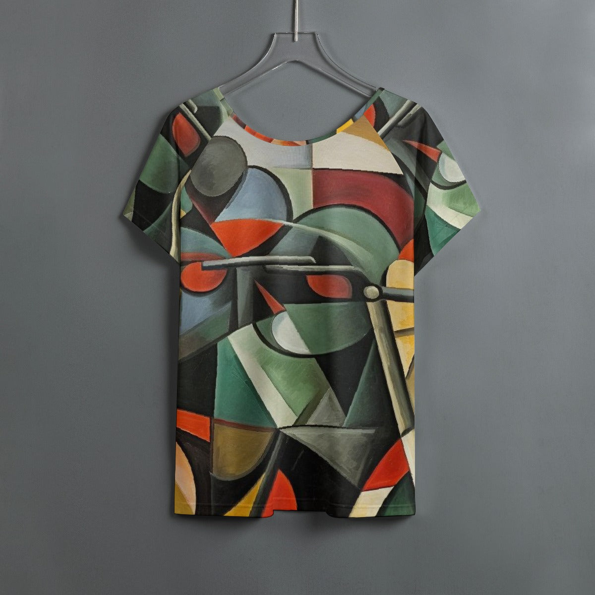 All-Over Print Women's Round Neck T-shirt With Raglan Sleeve