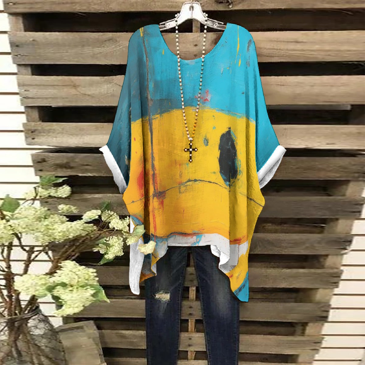 All-Over Print Women's Bat Sleeve Shirt