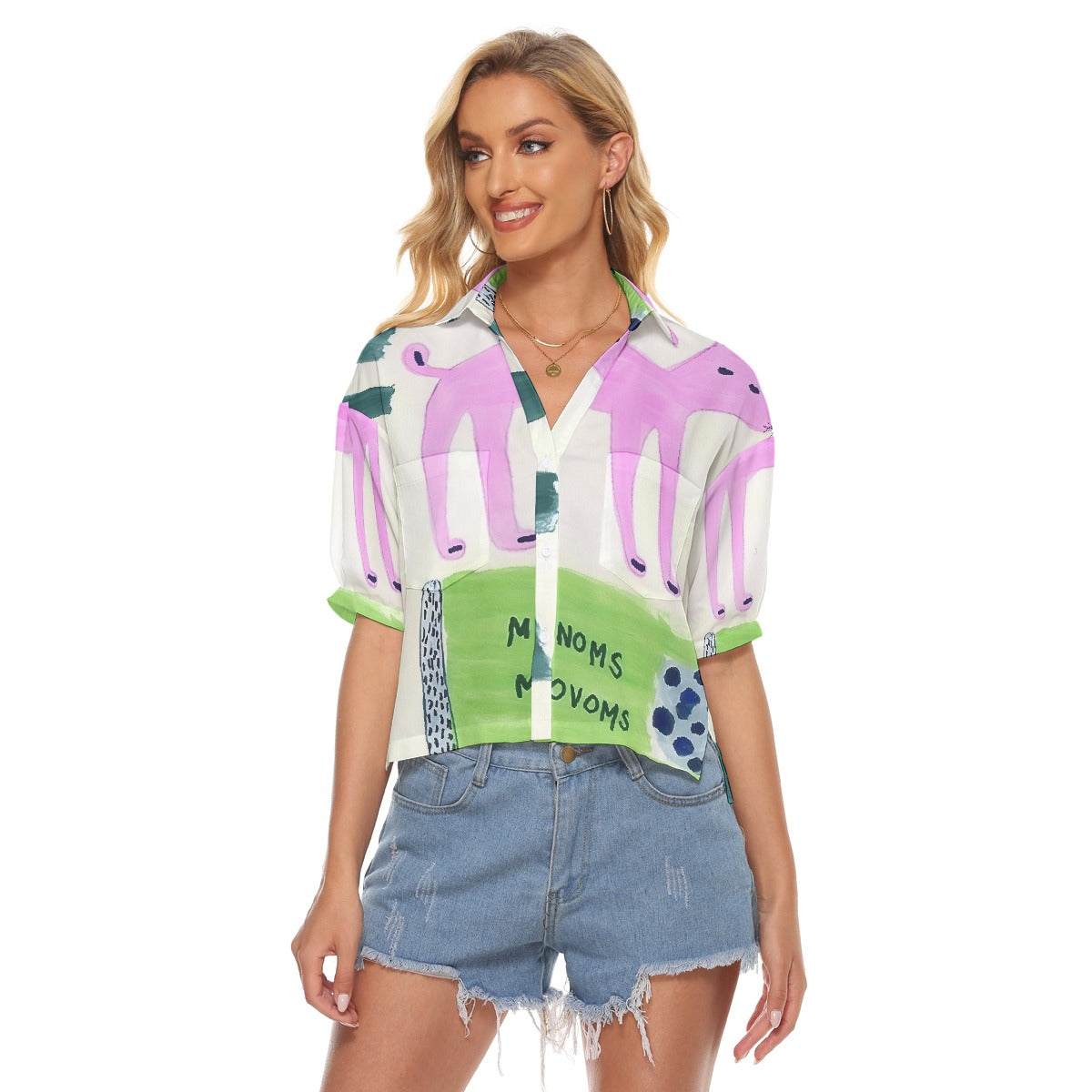 All-Over Print Women's V-neck Shirts