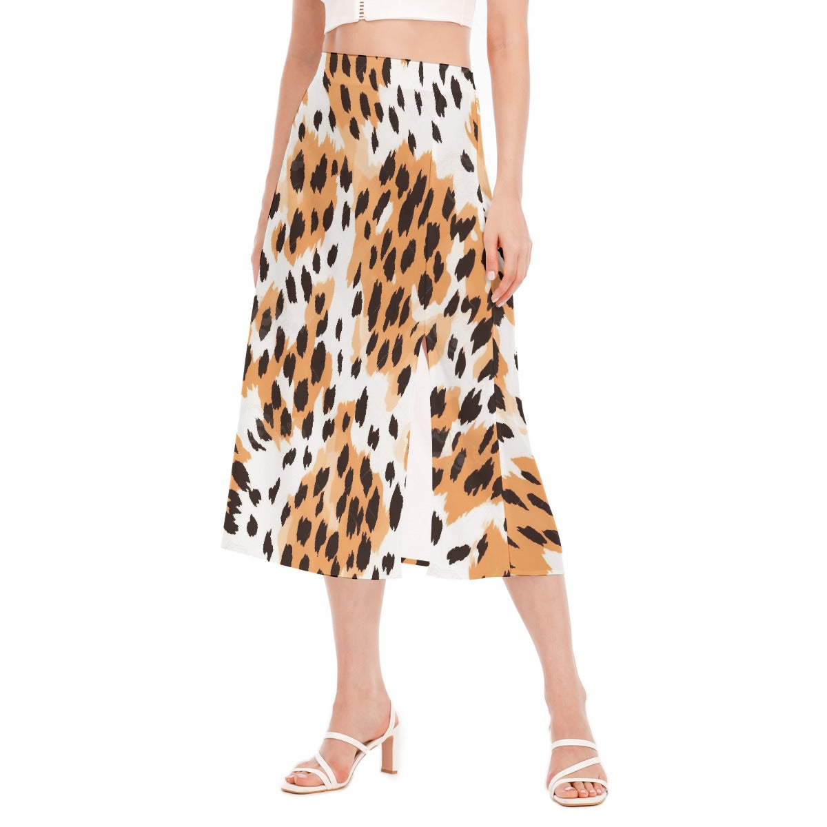 All-Over Print Women's High Slit Long Skirt
