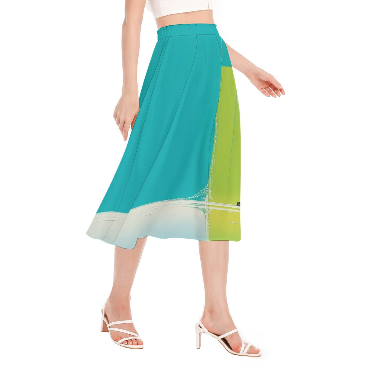 All-Over Print Women's Long Section Chiffon Skirt