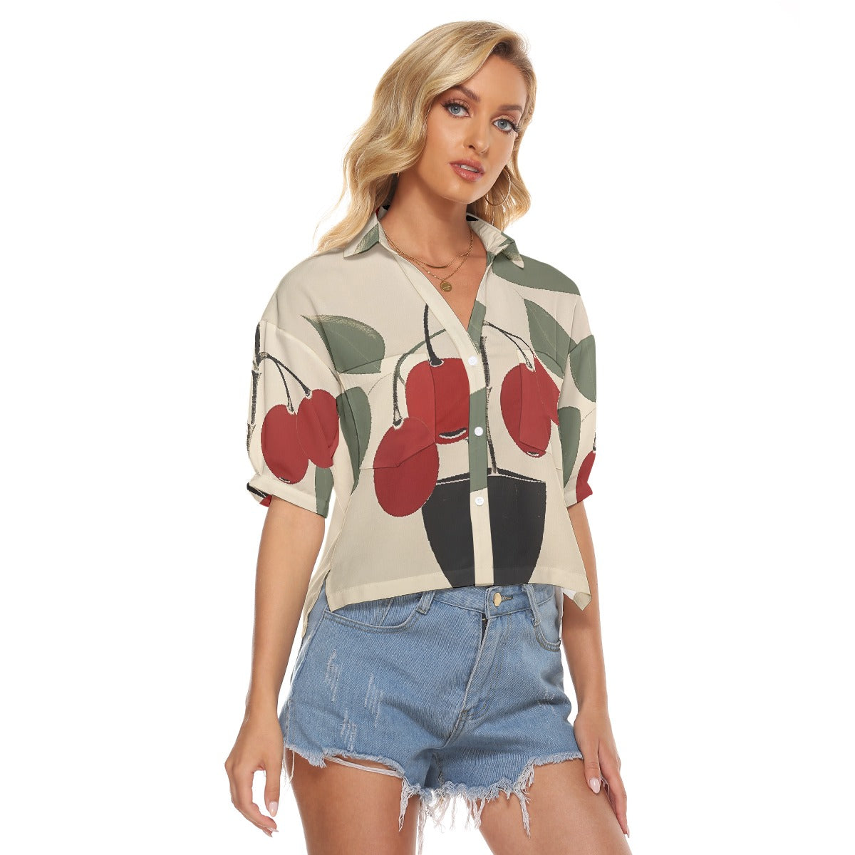 All-Over Print Women's V-neck Shirts