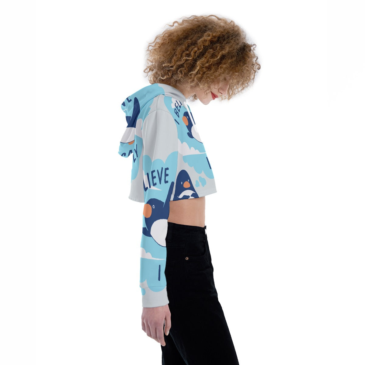 All-Over Print Women's Crop Top Hoodie