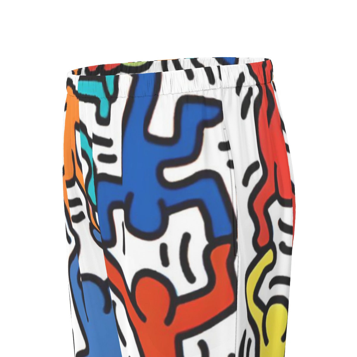 All-Over Print Women's Long Sleeve Pajama Set With Black Contrast Piping