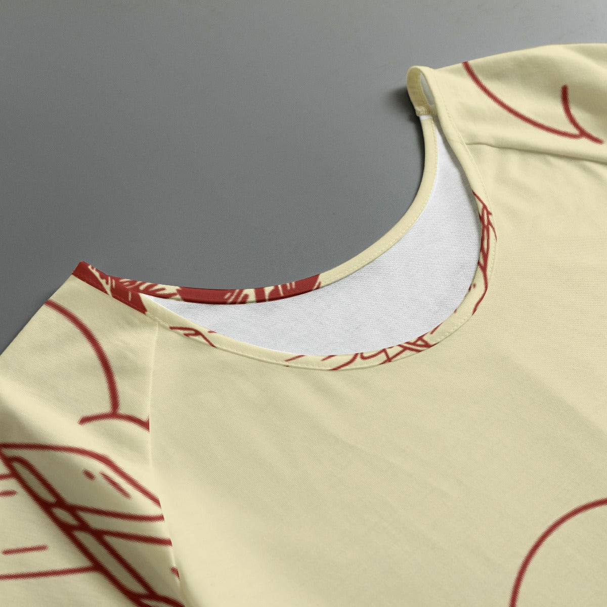 All-Over Print Women's Round Neck T-shirt With Raglan Sleeve