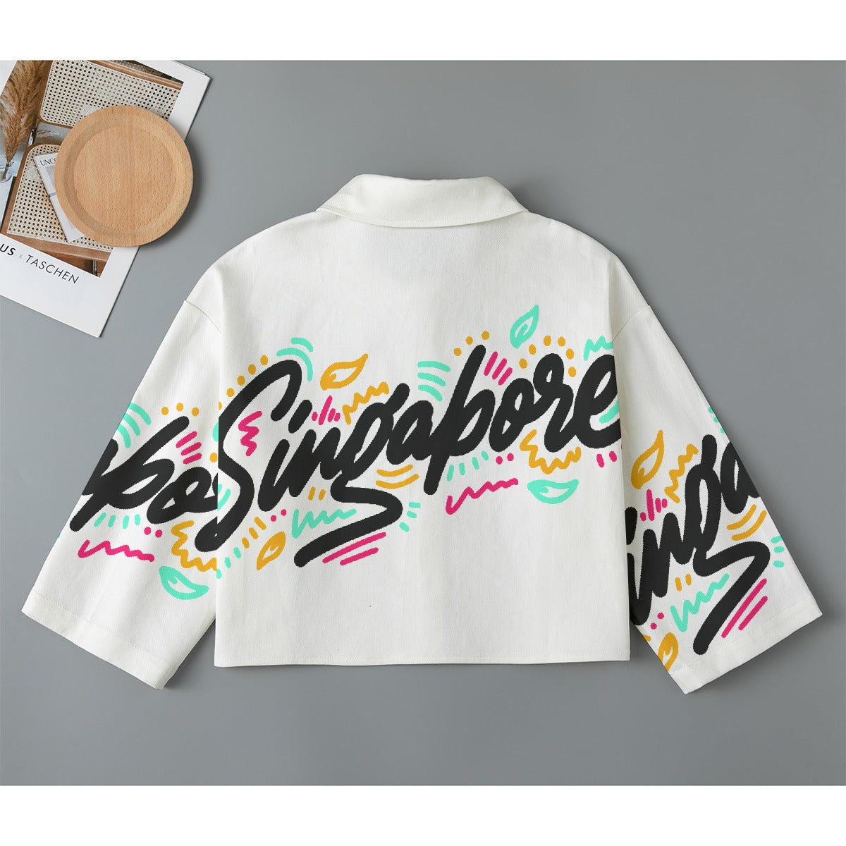 All-Over Print Women's Cropped Jacket | 245GSM Cotton