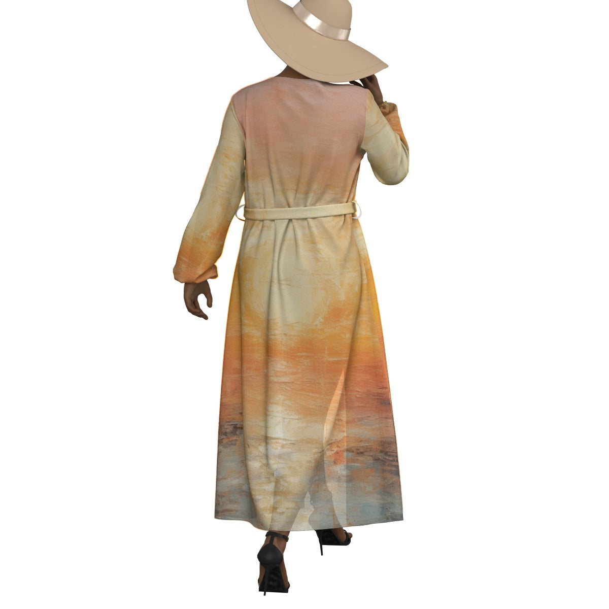 All-Over Print Women's Lace-up Chiffon Robe