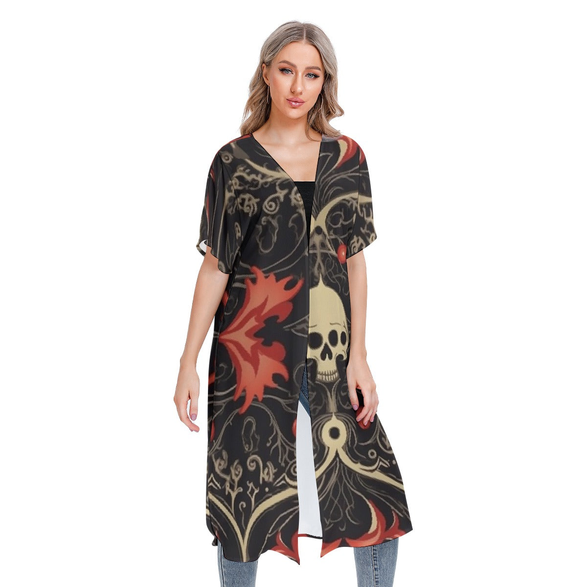 All-Over Print Women's Short Sleeve Cardigan