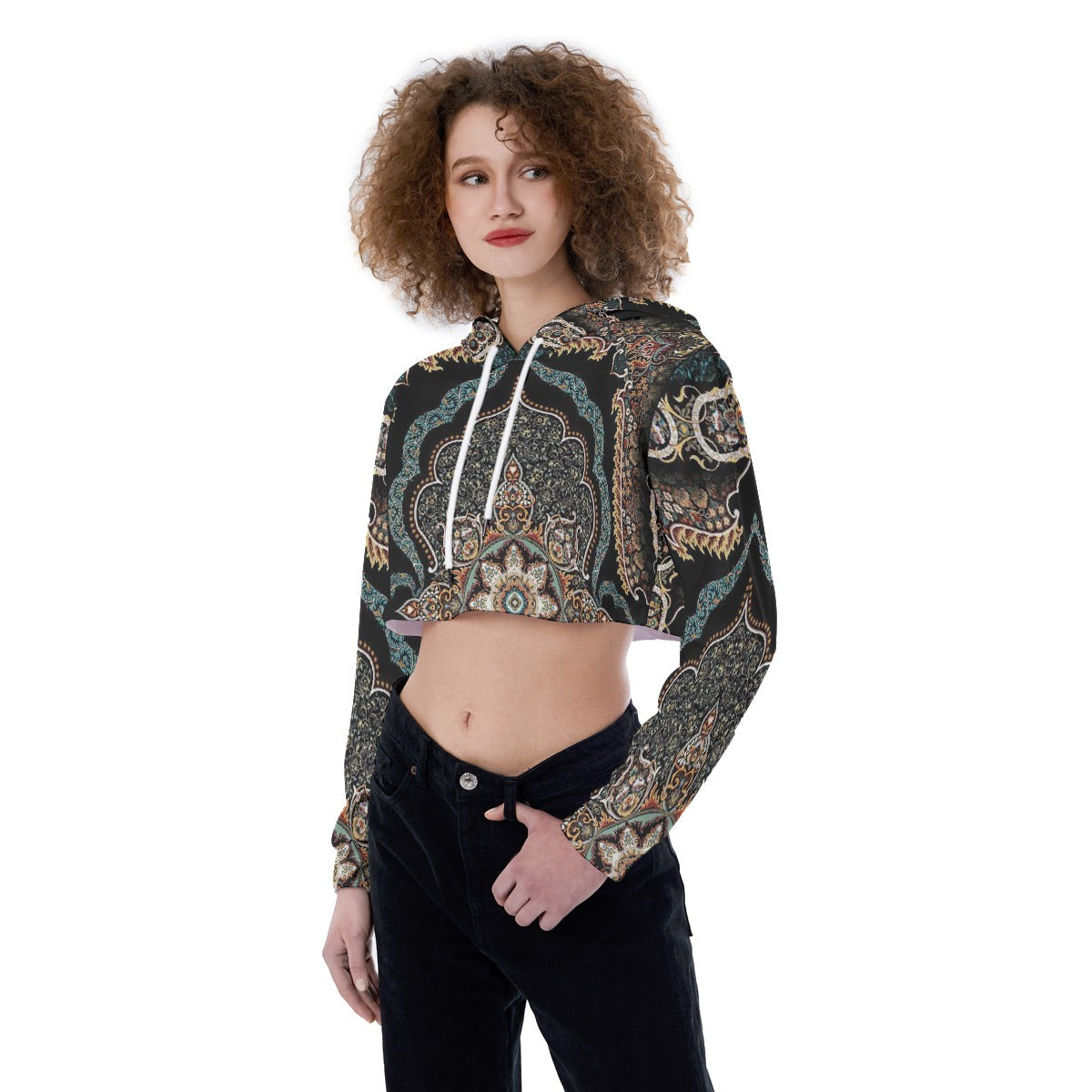 All-Over Print Women's Crop Top Hoodie