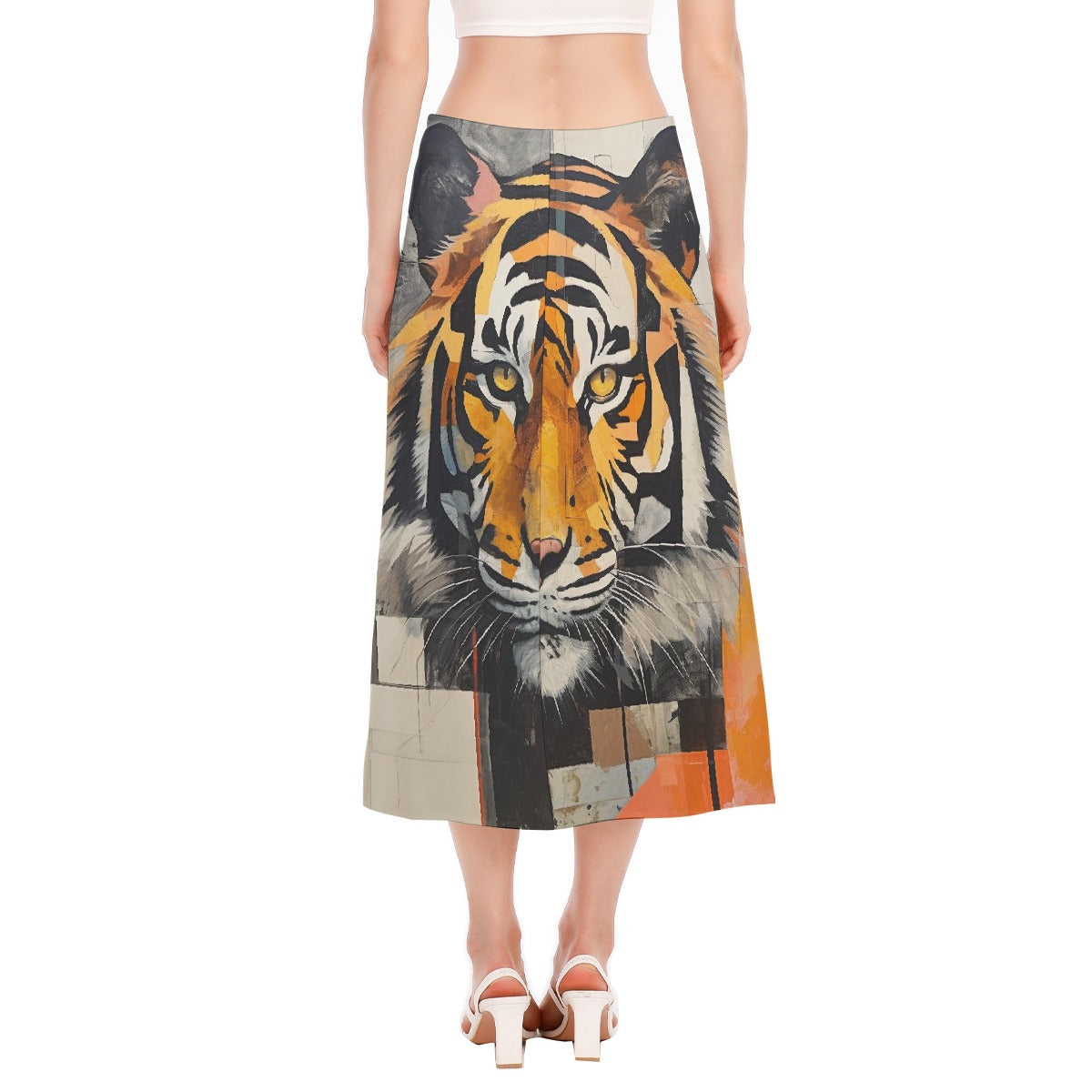 All-Over Print Women's High Slit Long Skirt