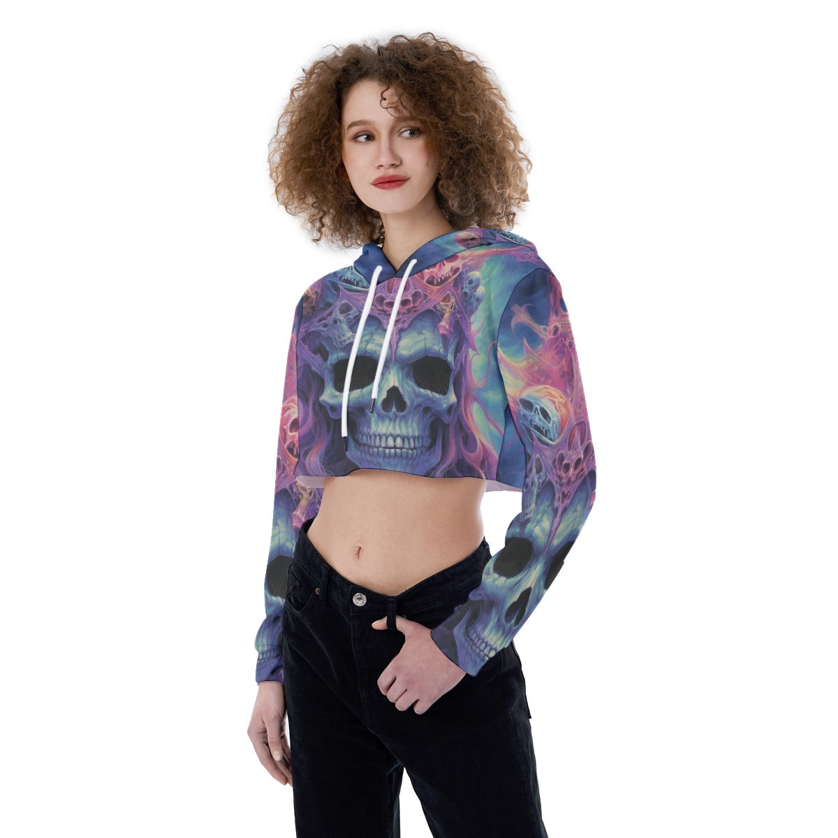 All-Over Print Women's Crop Top Hoodie