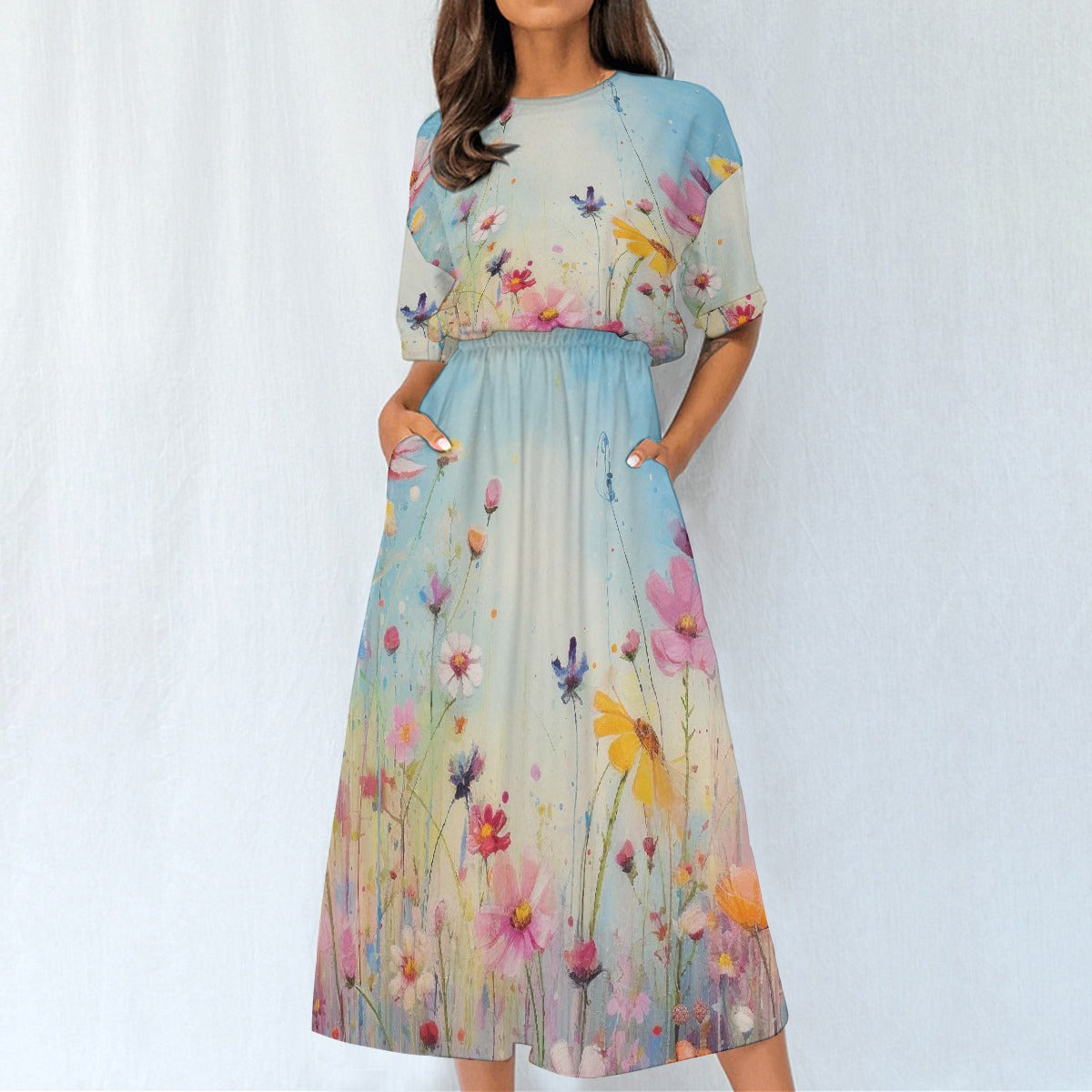 All-Over Print Women's Elastic Waist Dress