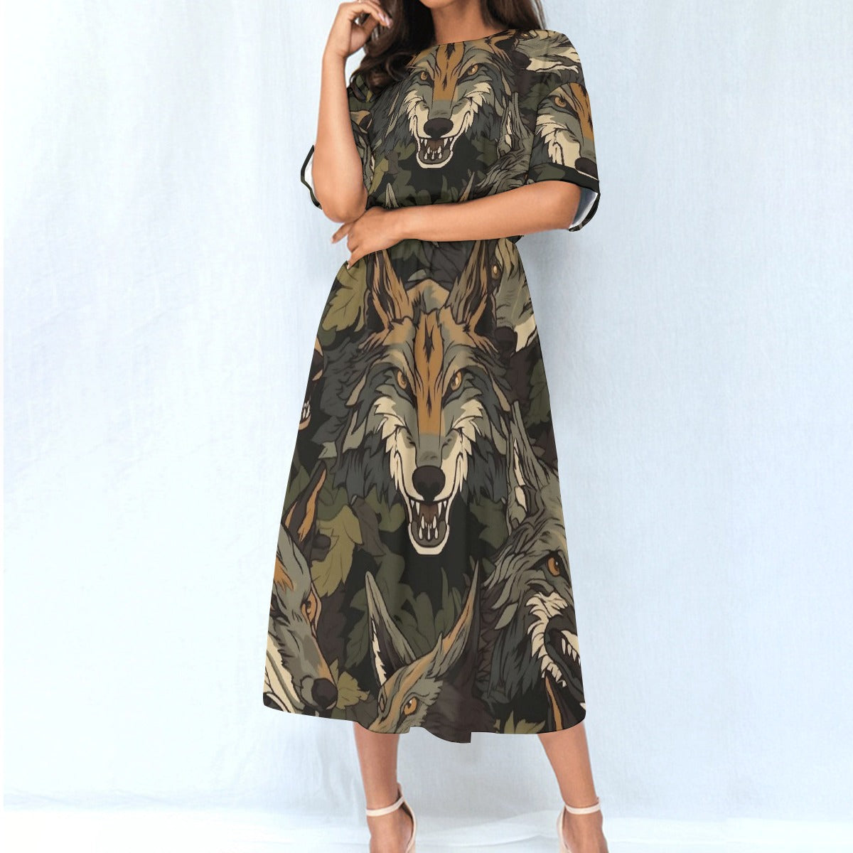All-Over Print Women's Elastic Waist Dress