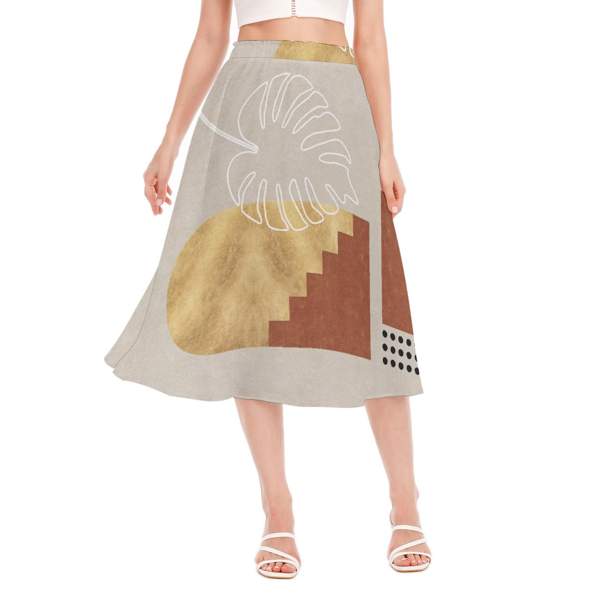 All-Over Print Women's Long Section Chiffon Skirt