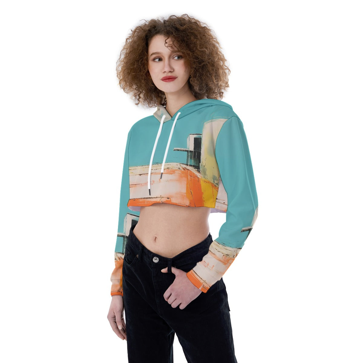 All-Over Print Women's Crop Top Hoodie