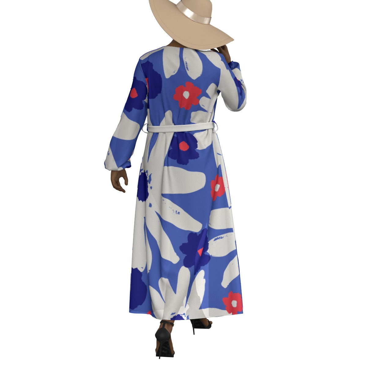 All-Over Print Women's Lace-up Chiffon Robe