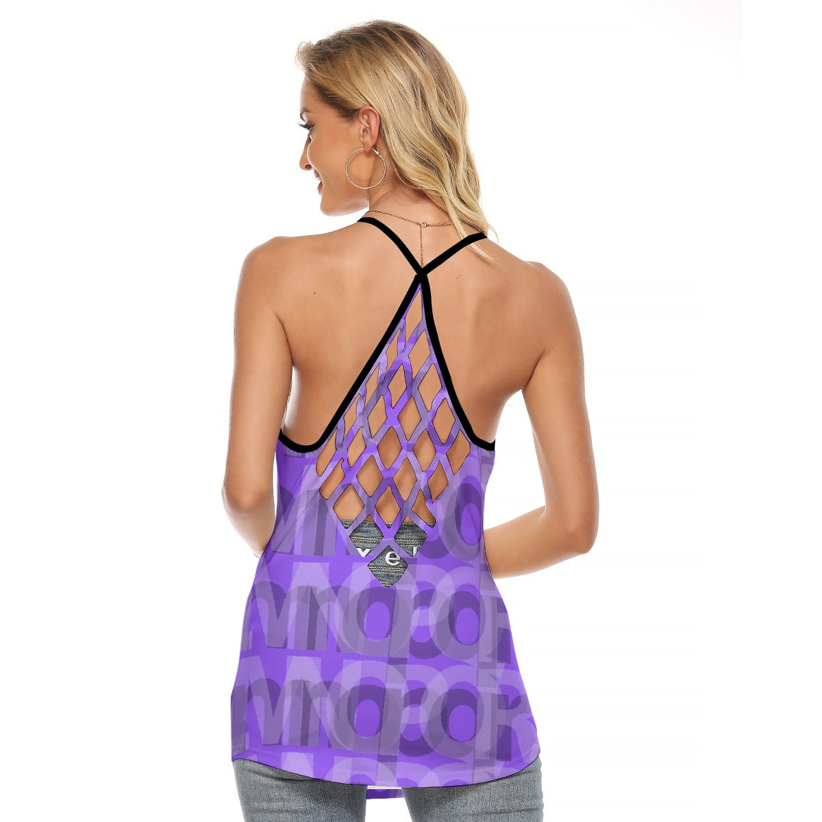 All-Over Print Women's Criss-Cross Open Back Tank Top