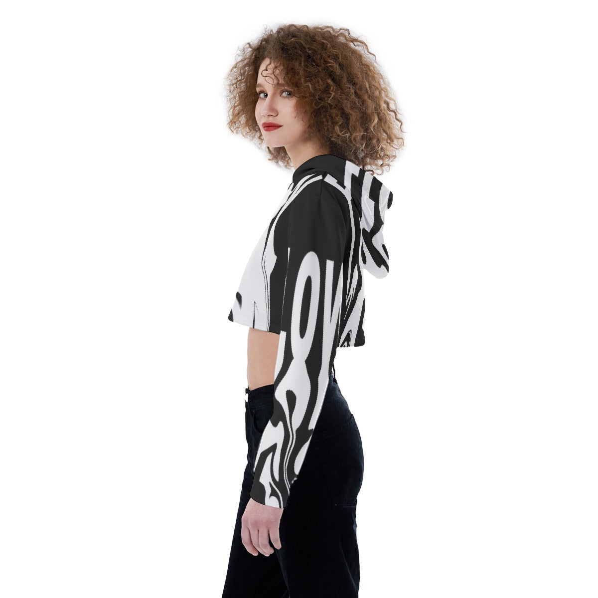 All-Over Print Women's Crop Top Hoodie
