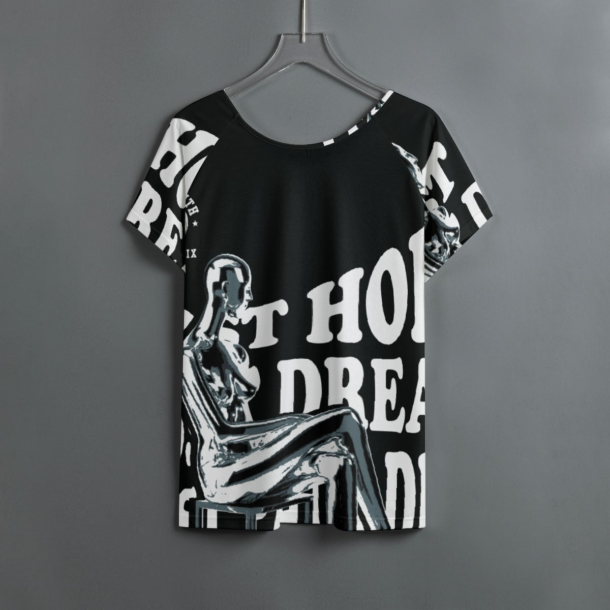 All-Over Print Women's Round Neck T-shirt With Raglan Sleeve