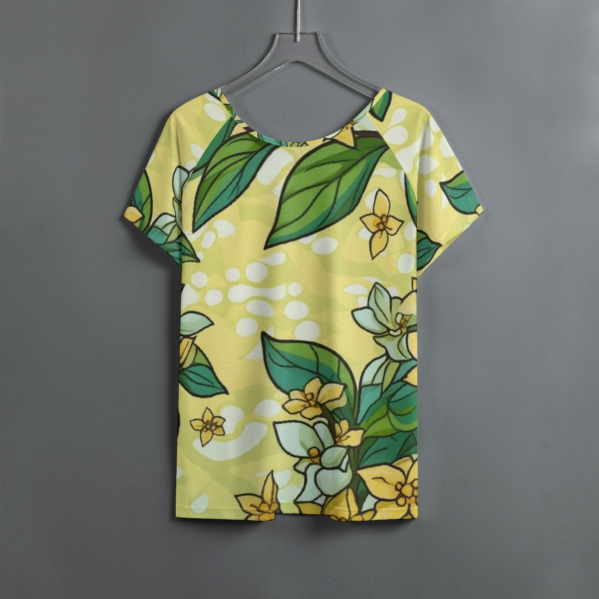 All-Over Print Women's Round Neck T-shirt With Raglan Sleeve