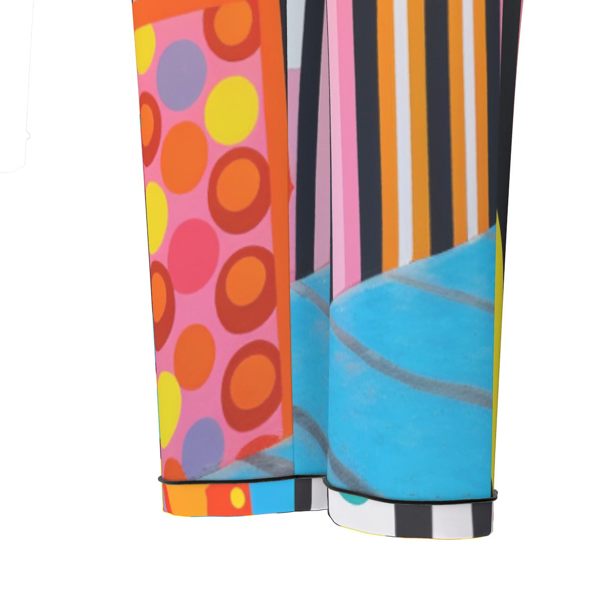 All-Over Print Women's Long Sleeve Pajama Set With Black Contrast Piping