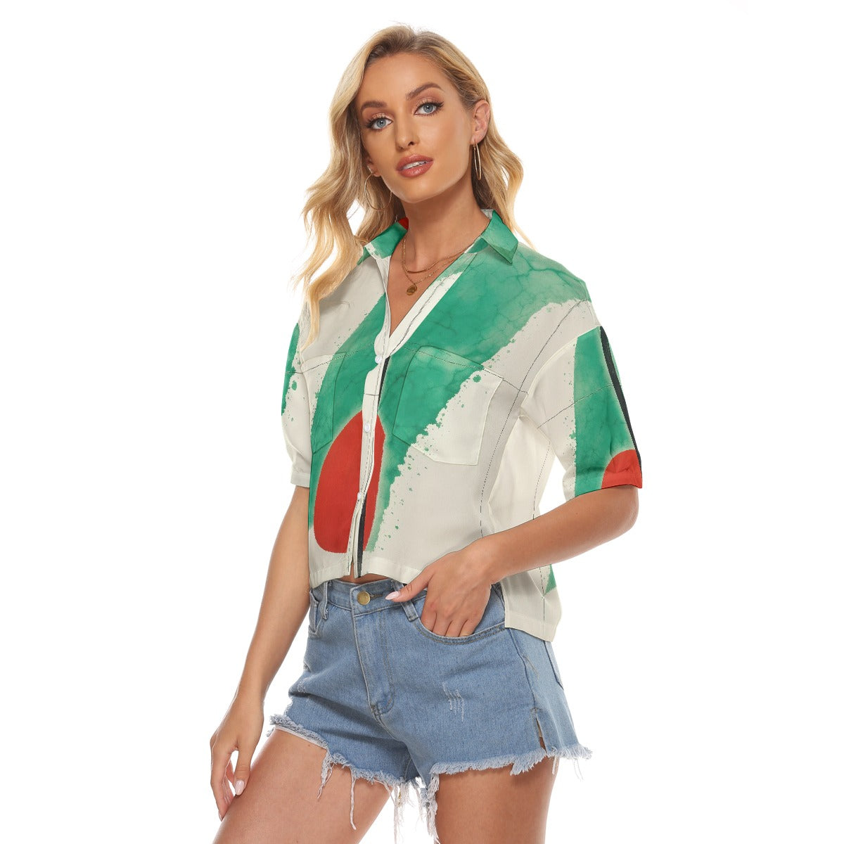 All-Over Print Women's V-neck Shirts