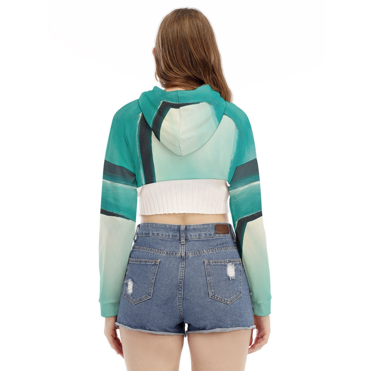 All-Over Print Women's Smock Short Hoodie With Long Sleeve