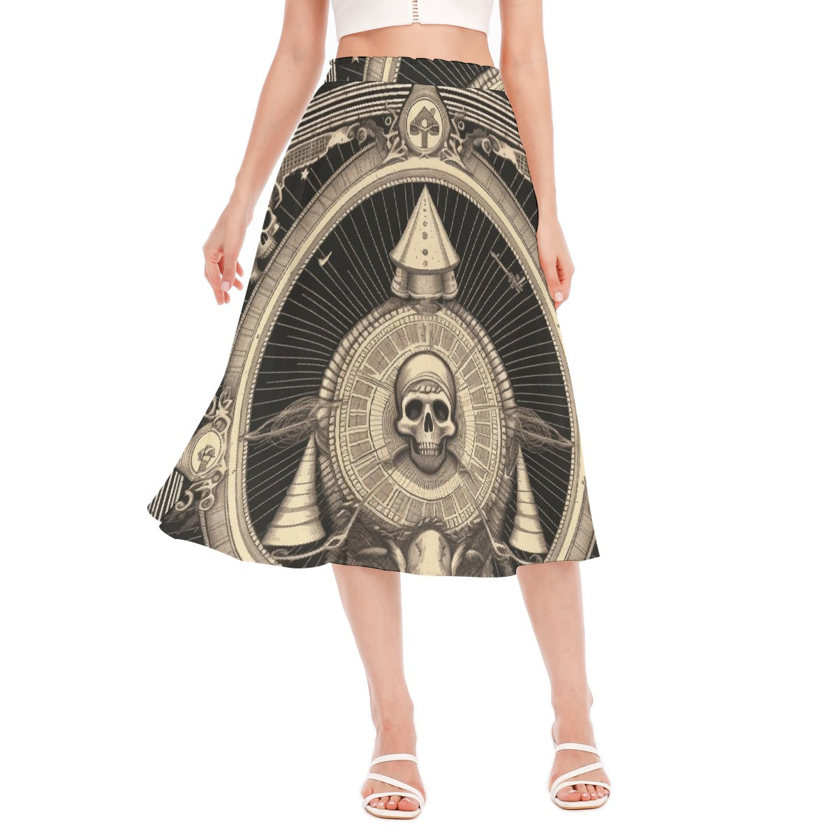 All-Over Print Women's Long Section Chiffon Skirt