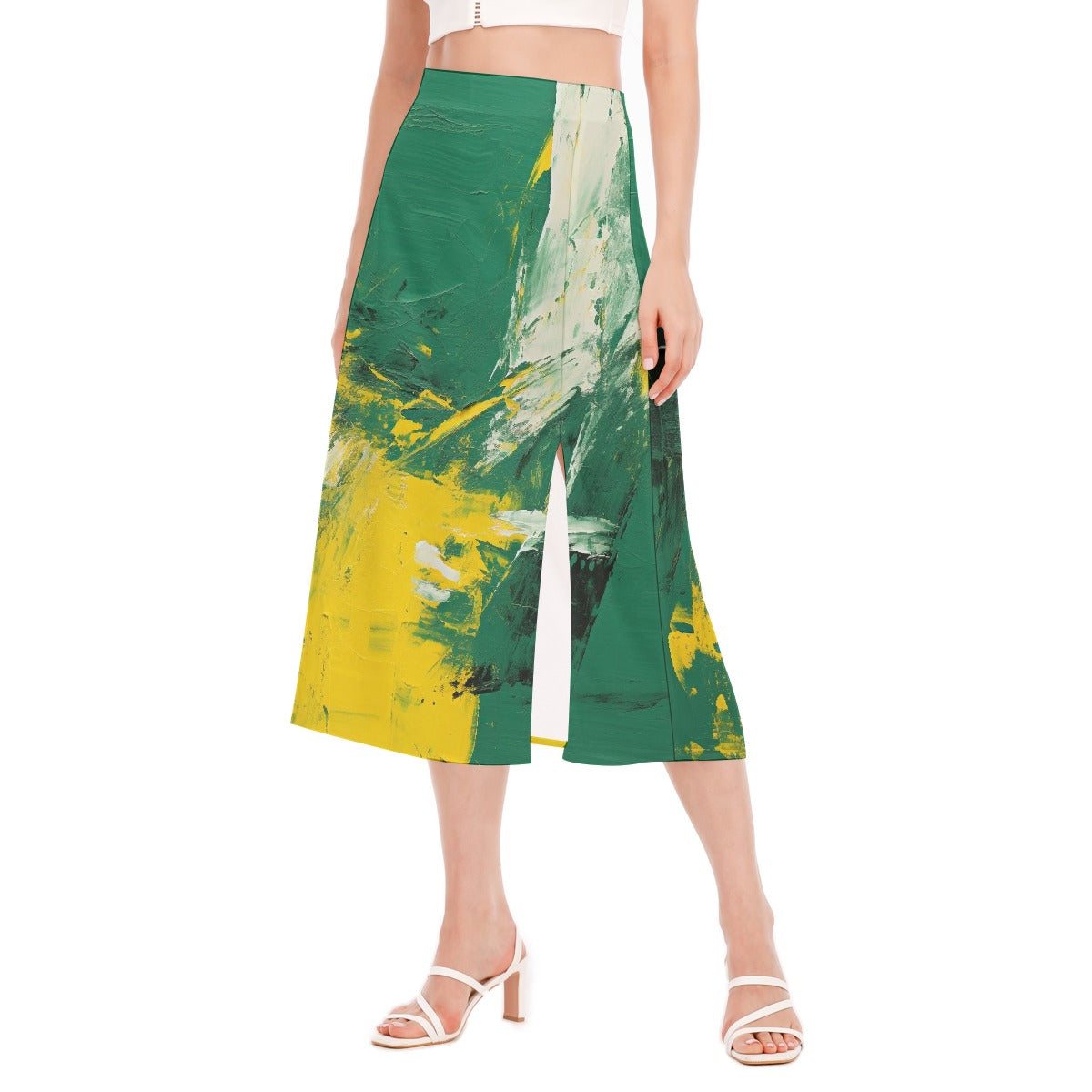 All-Over Print Women's High Slit Long Skirt