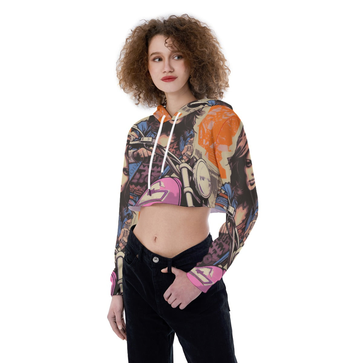 All-Over Print Women's Crop Top Hoodie