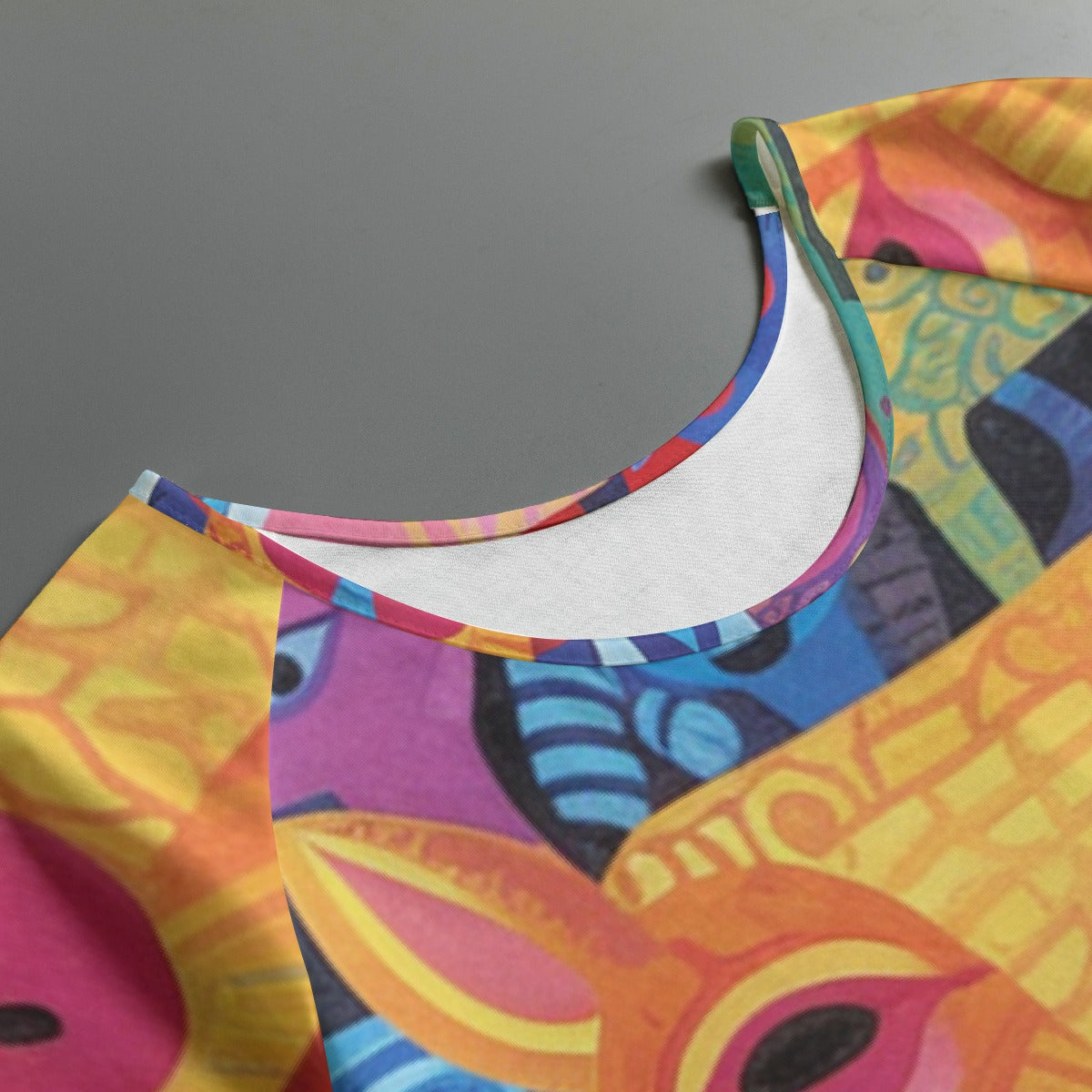 All-Over Print Women's Round Neck T-shirt With Raglan Sleeve