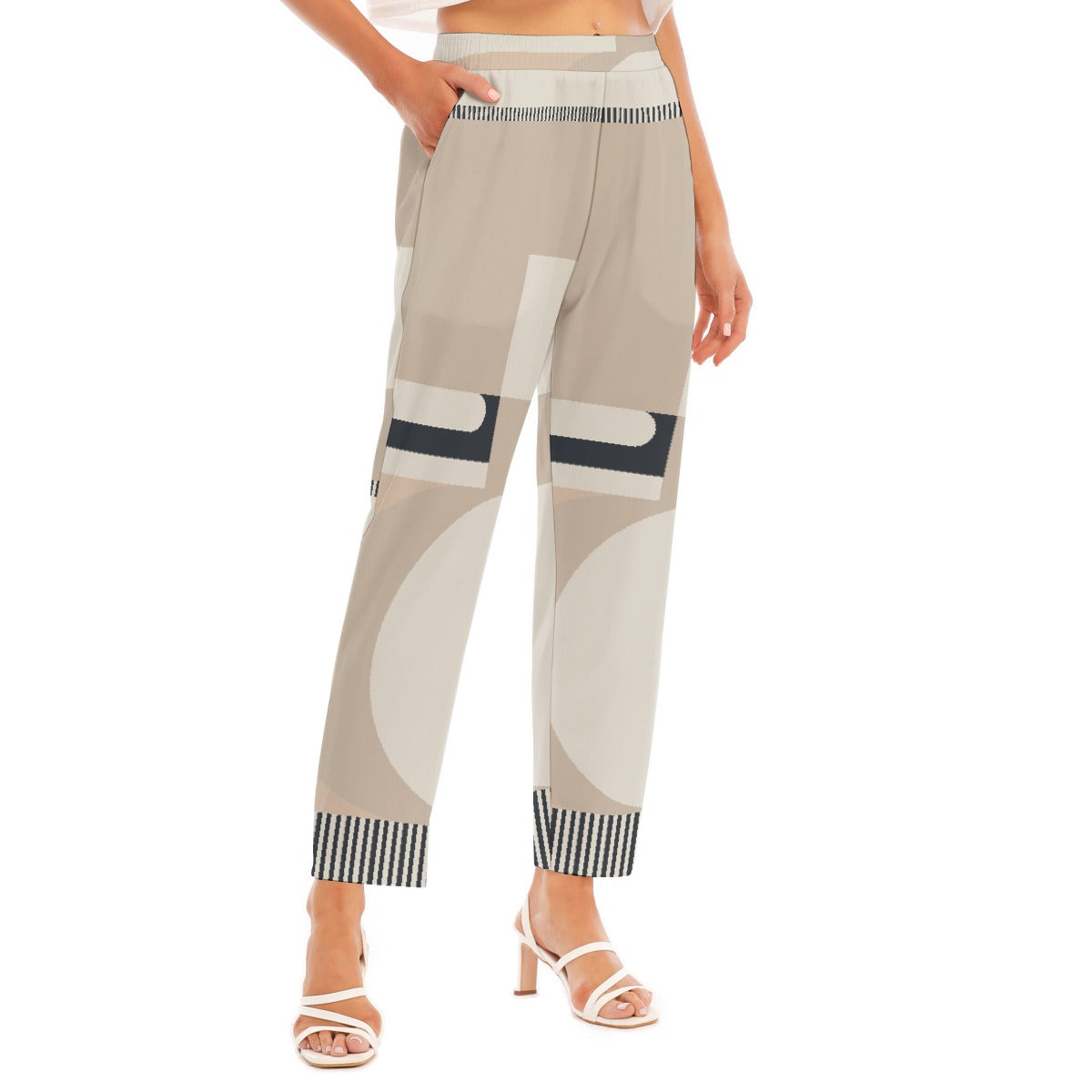 All-Over Print Women's Loose Straight-leg Pants