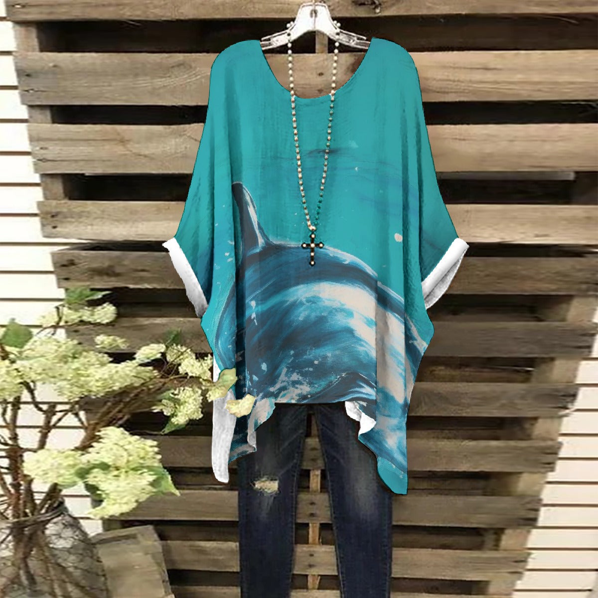 All-Over Print Women's Bat Sleeve Shirt