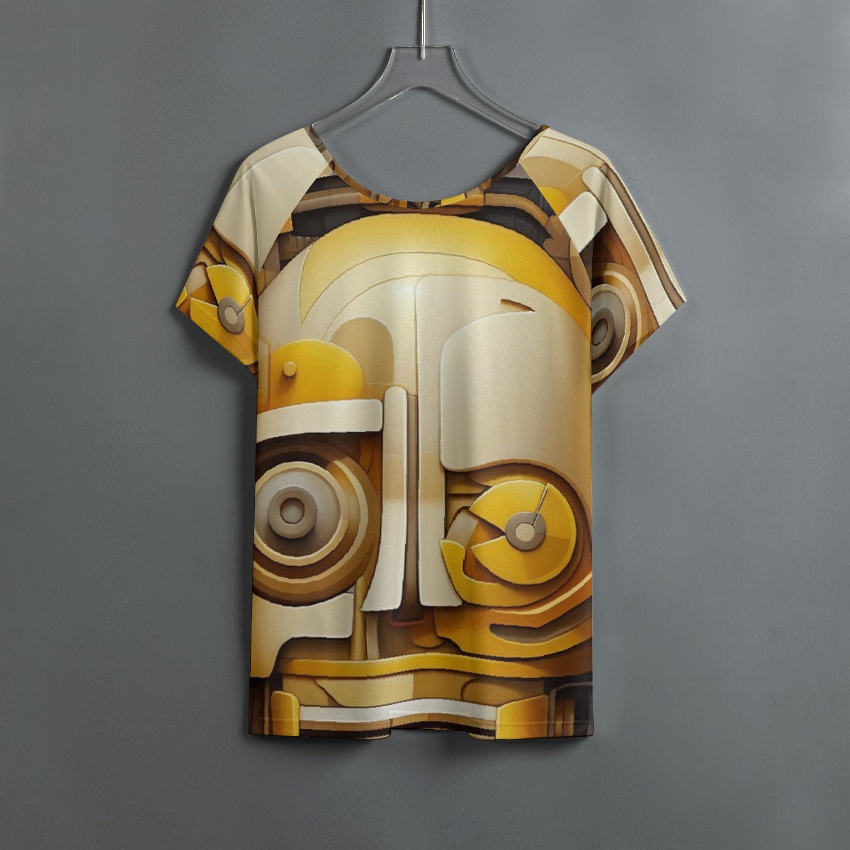 All-Over Print Women's Round Neck T-shirt With Raglan Sleeve
