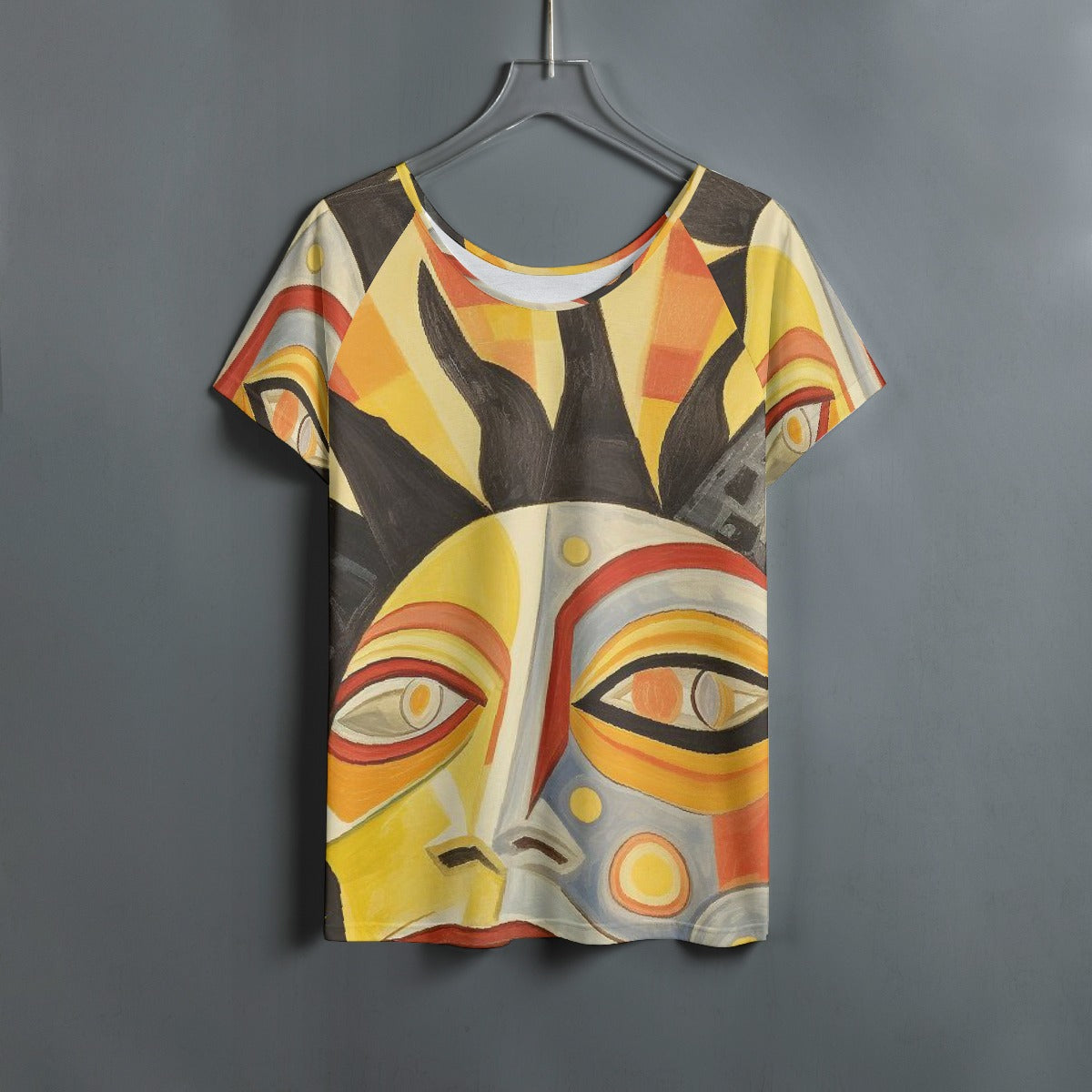 All-Over Print Women's Round Neck T-shirt With Raglan Sleeve
