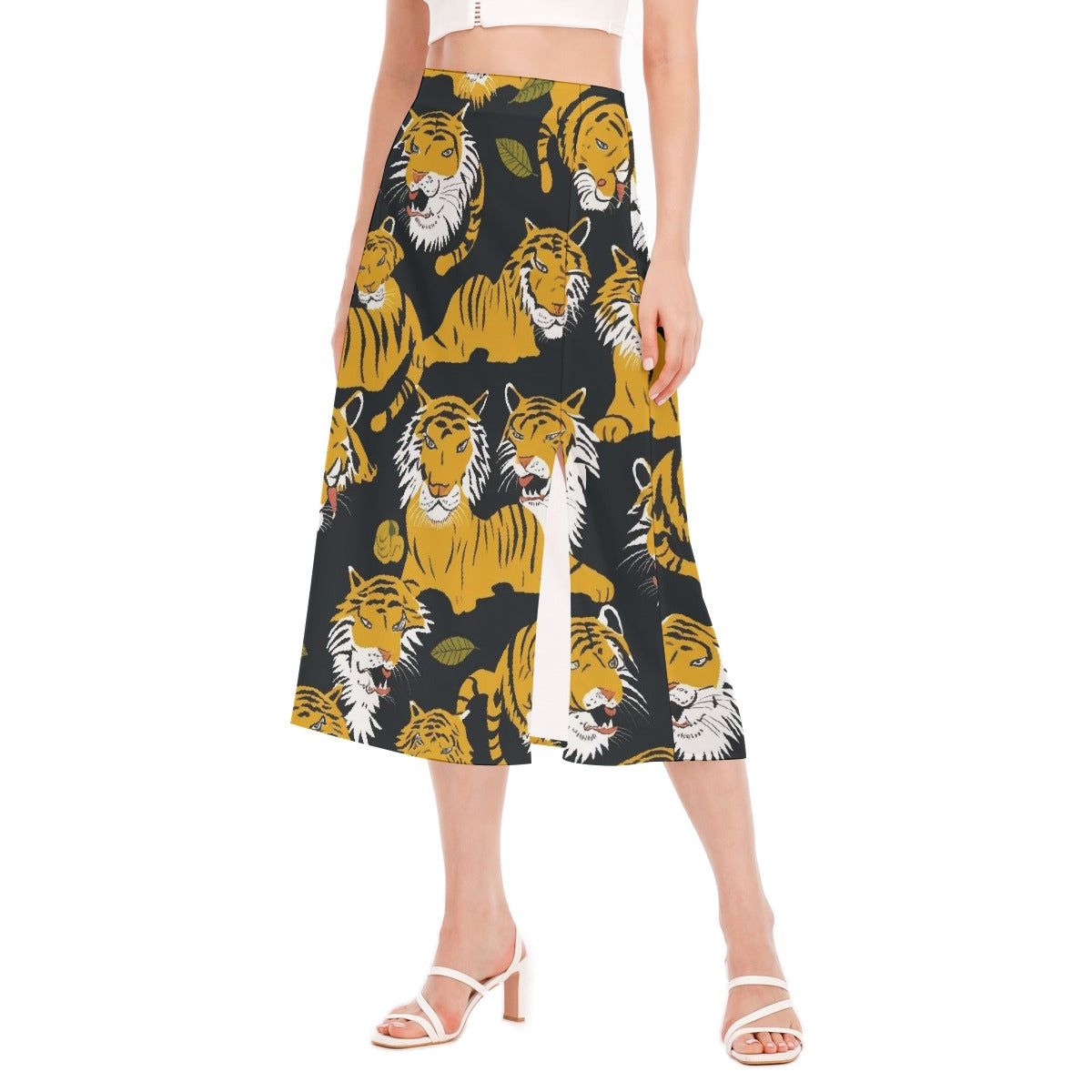 All-Over Print Women's High Slit Long Skirt