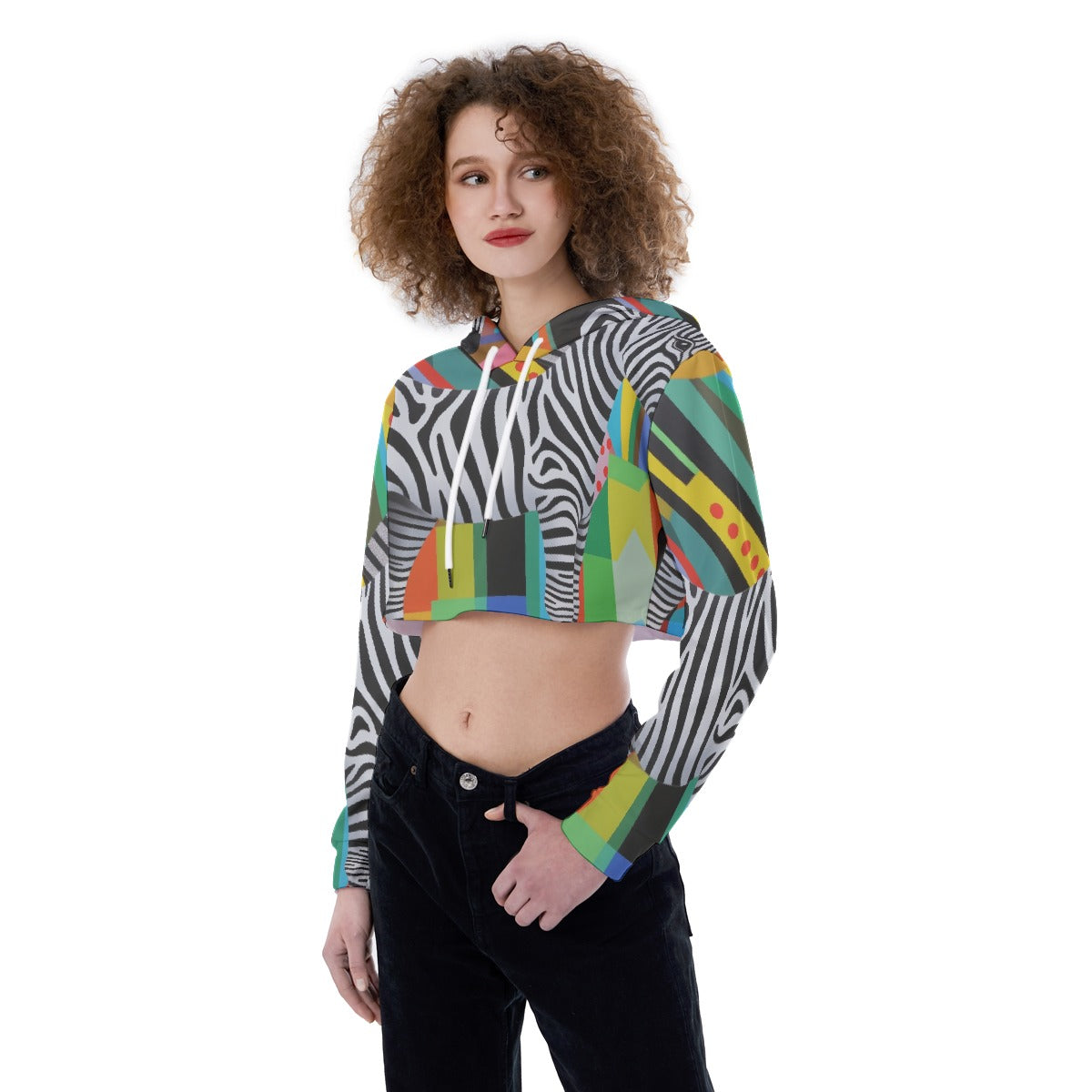 All-Over Print Women's Crop Top Hoodie