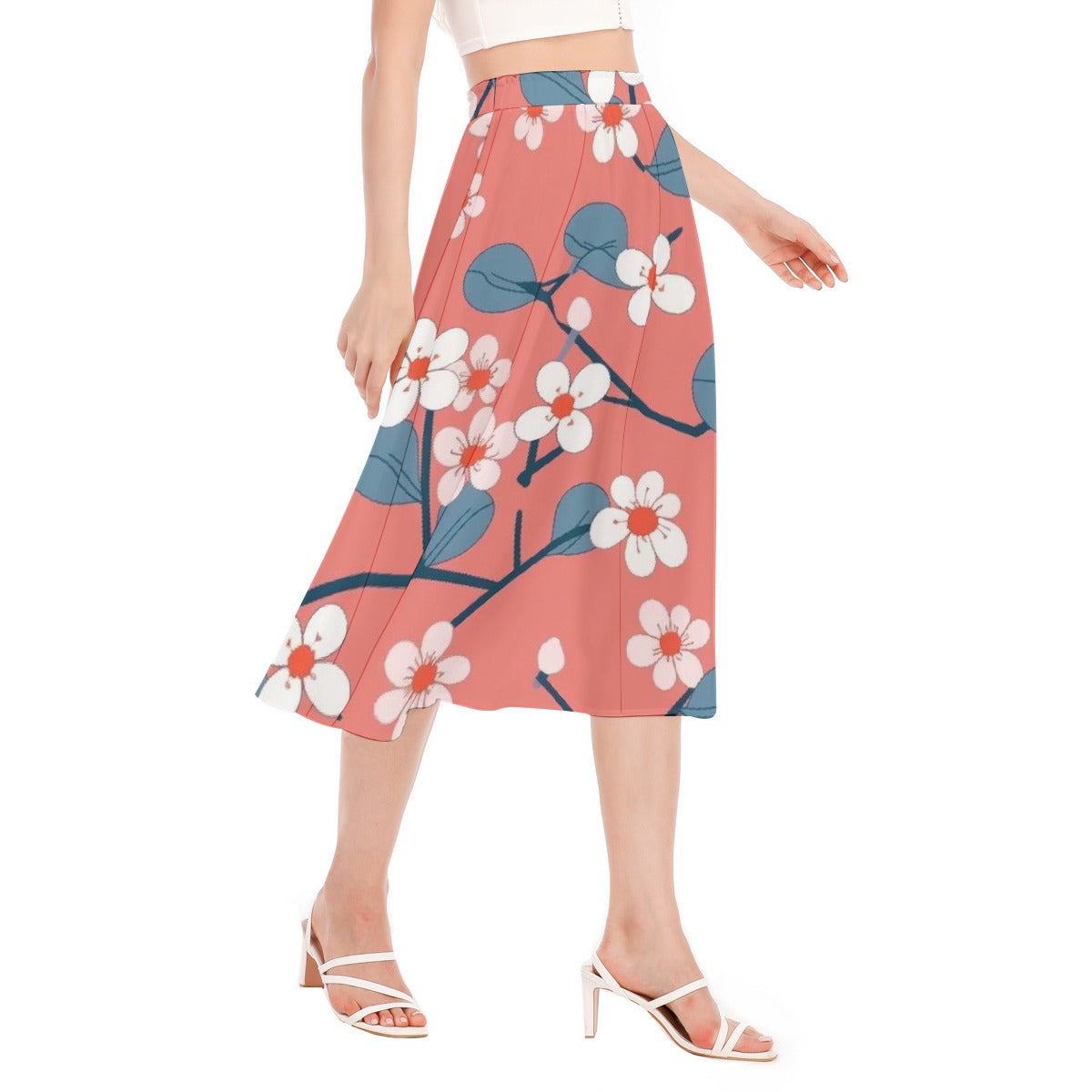 All-Over Print Women's Long Section Chiffon Skirt