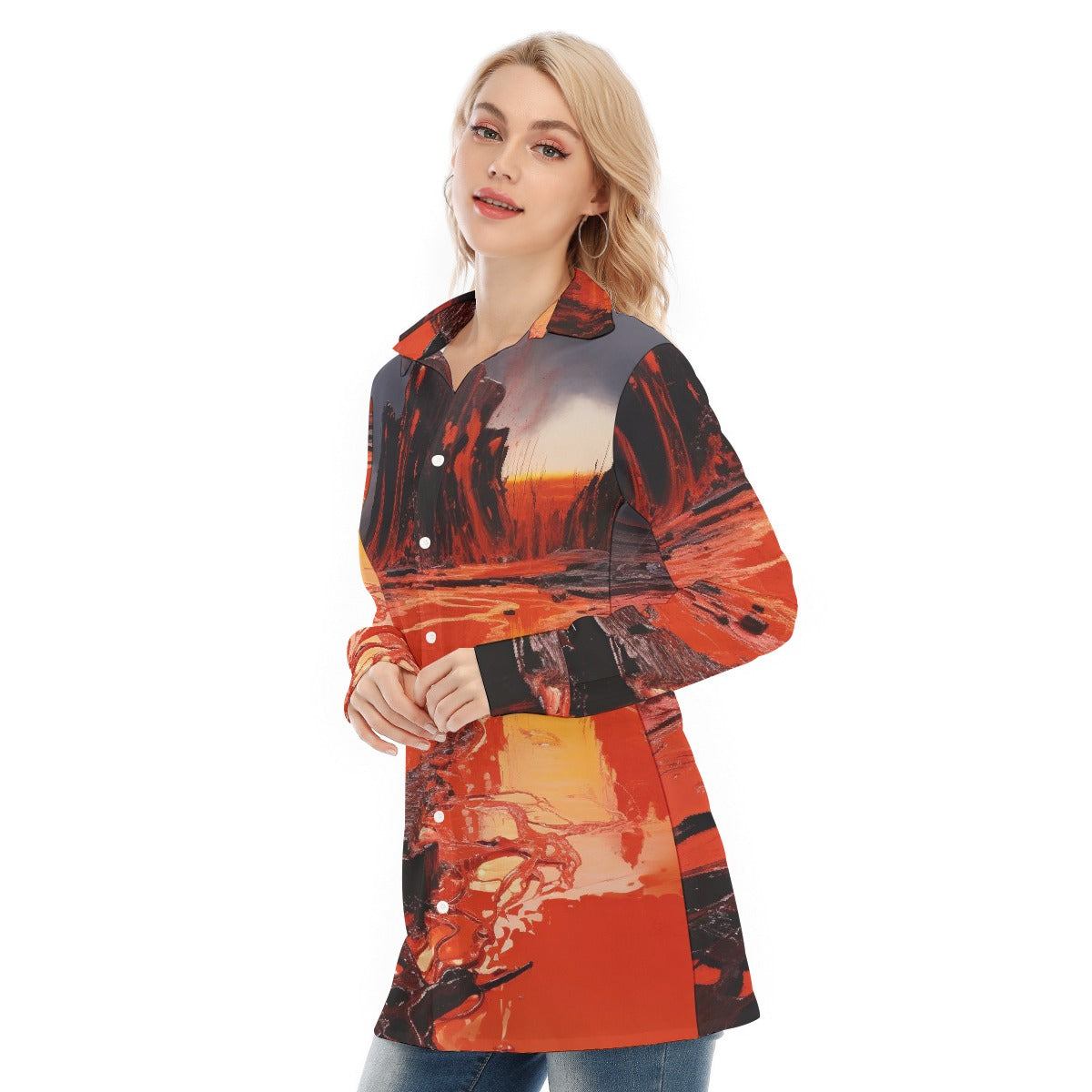 All-Over Print Women's Long Shirt