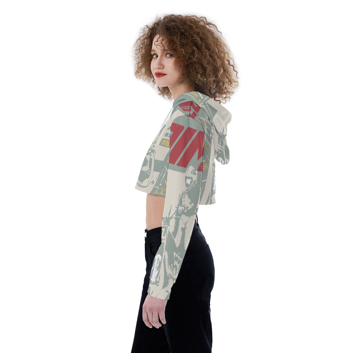 All-Over Print Women's Crop Top Hoodie