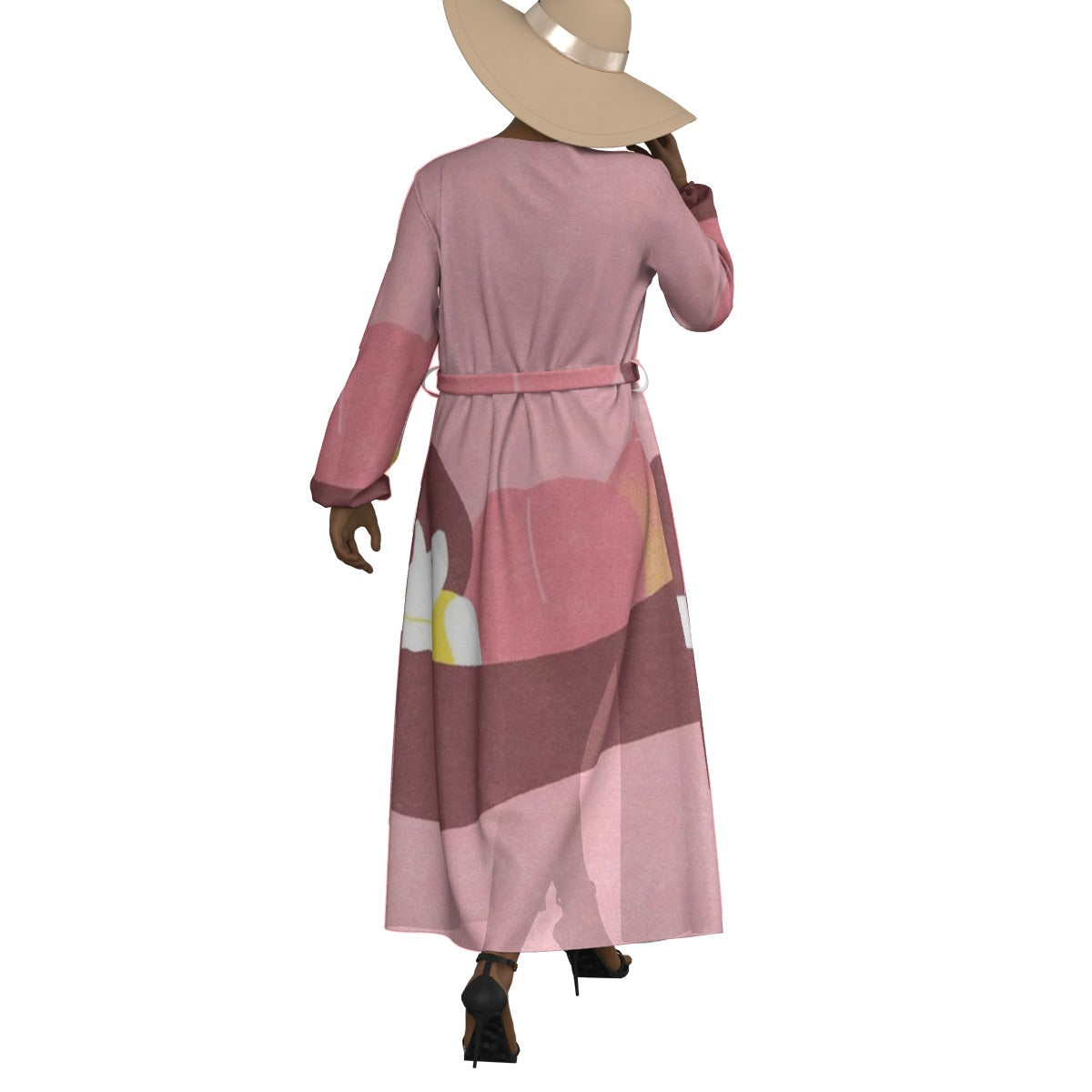 All-Over Print Women's Lace-up Chiffon Robe