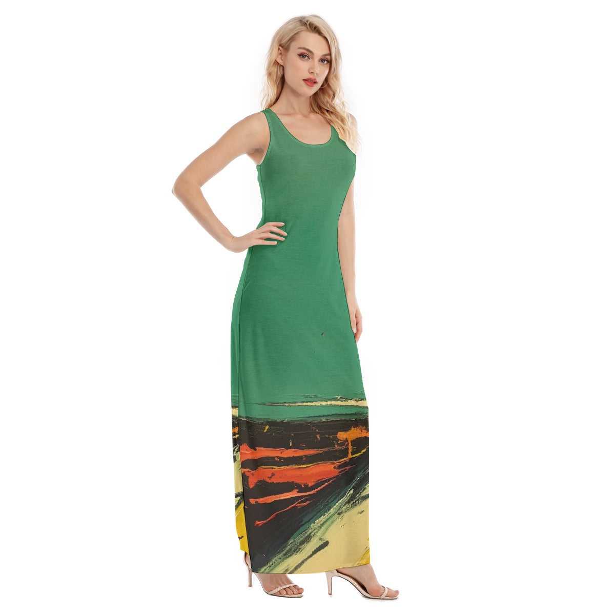 All-Over Print Women's Vest Dress | Length To Ankle