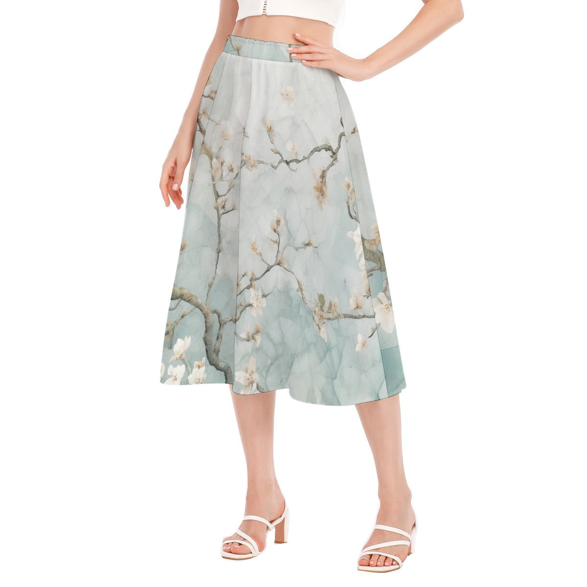 All-Over Print Women's Long Section Chiffon Skirt