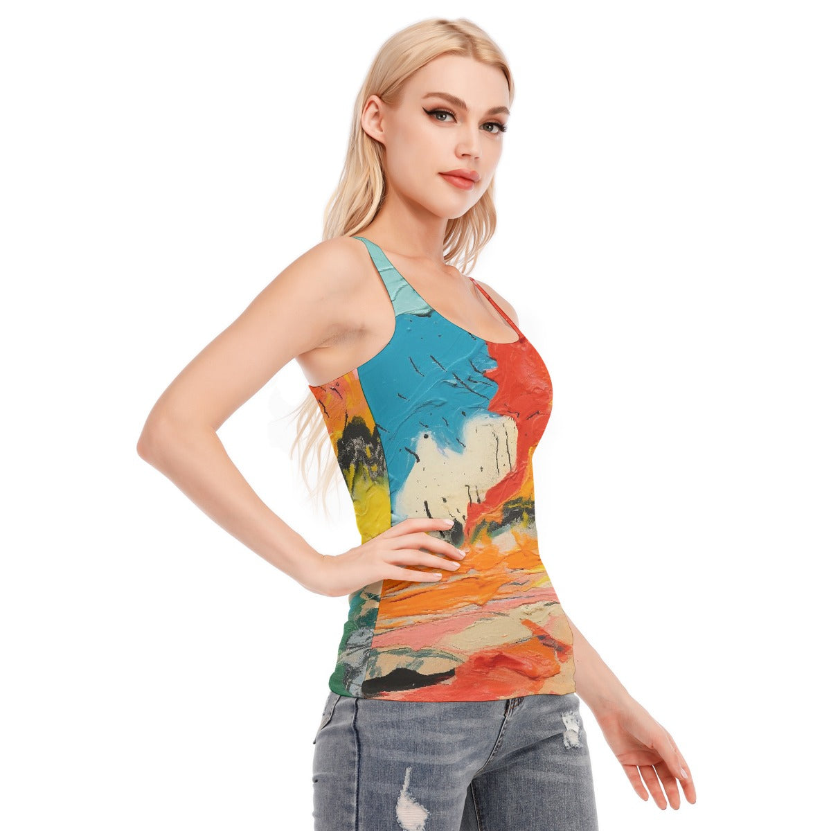 All-Over Print Women's Racer Vest | 190GSM Cotton