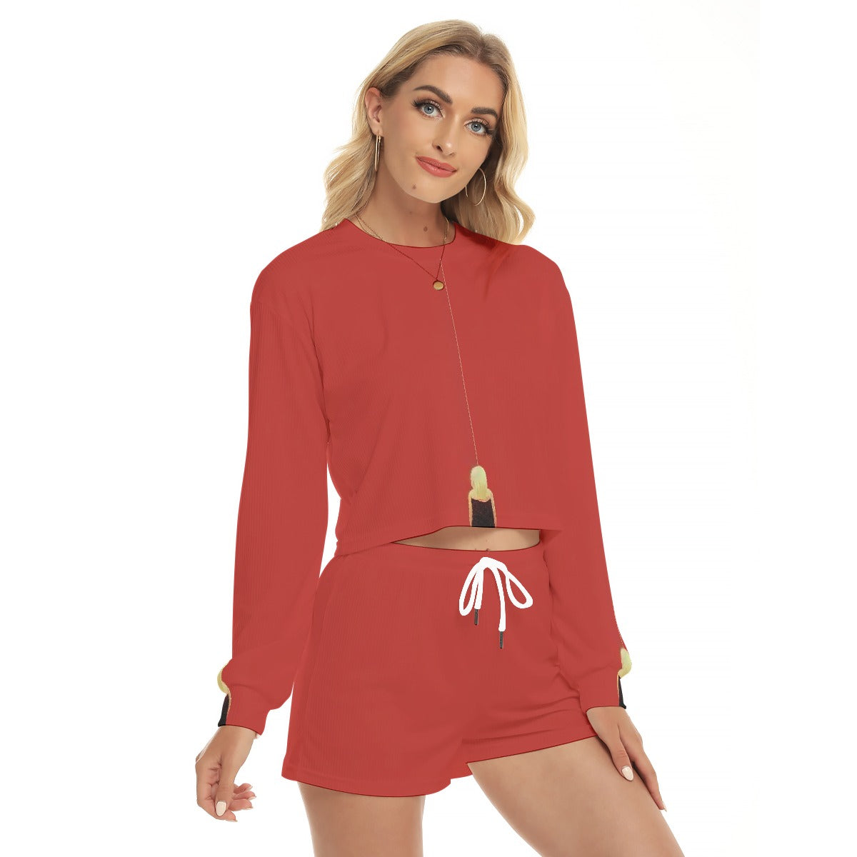 All-Over Print Women's Short Sweatshirt And Pants Suit
