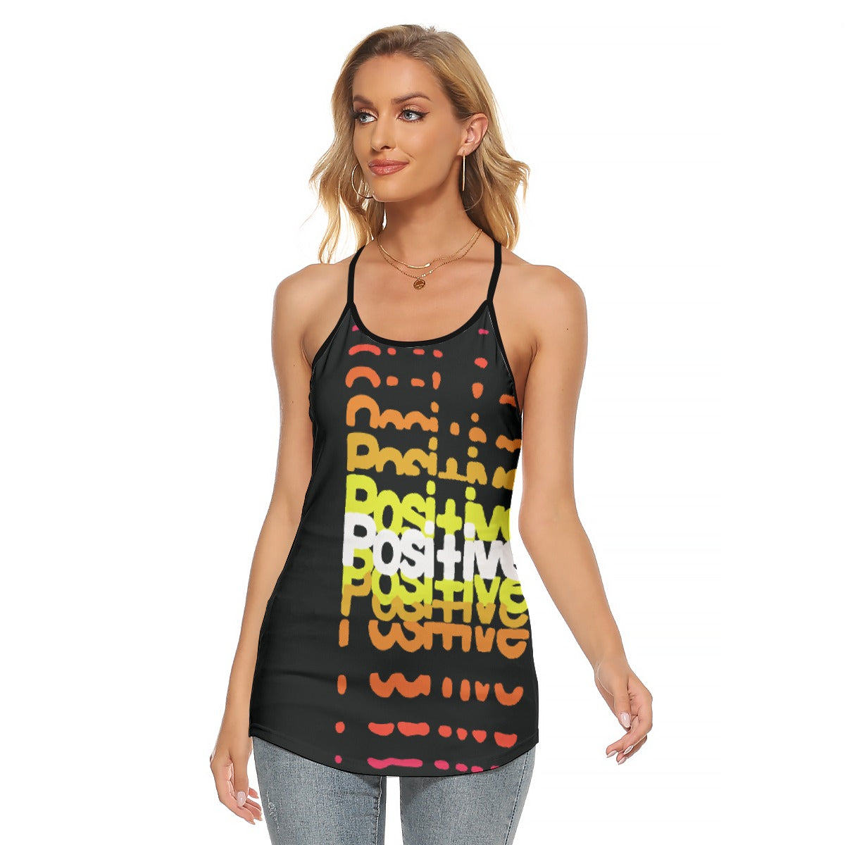 All-Over Print Women's Criss-Cross Open Back Tank Top