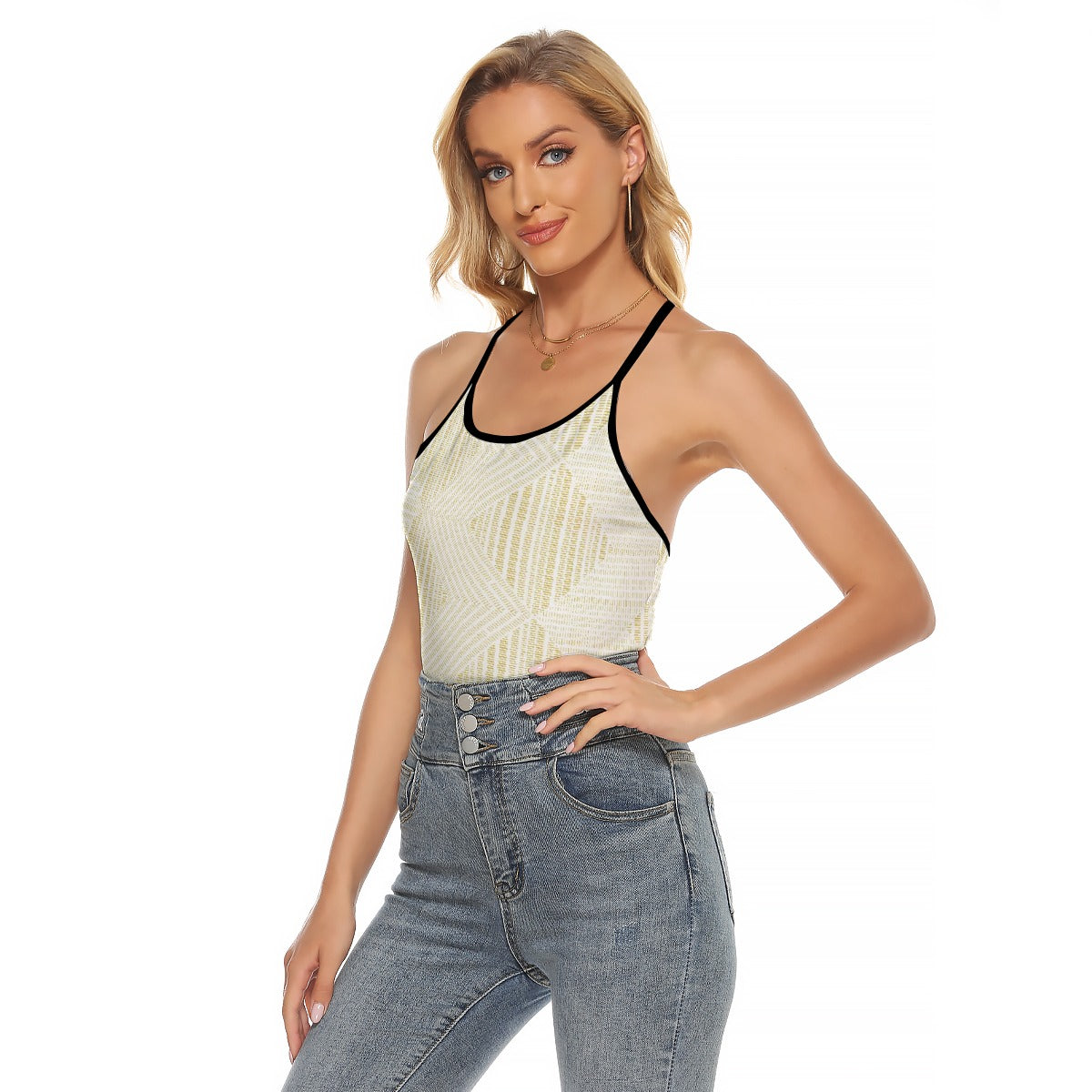 All-Over Print Women's Criss-Cross Open Back Tank Top