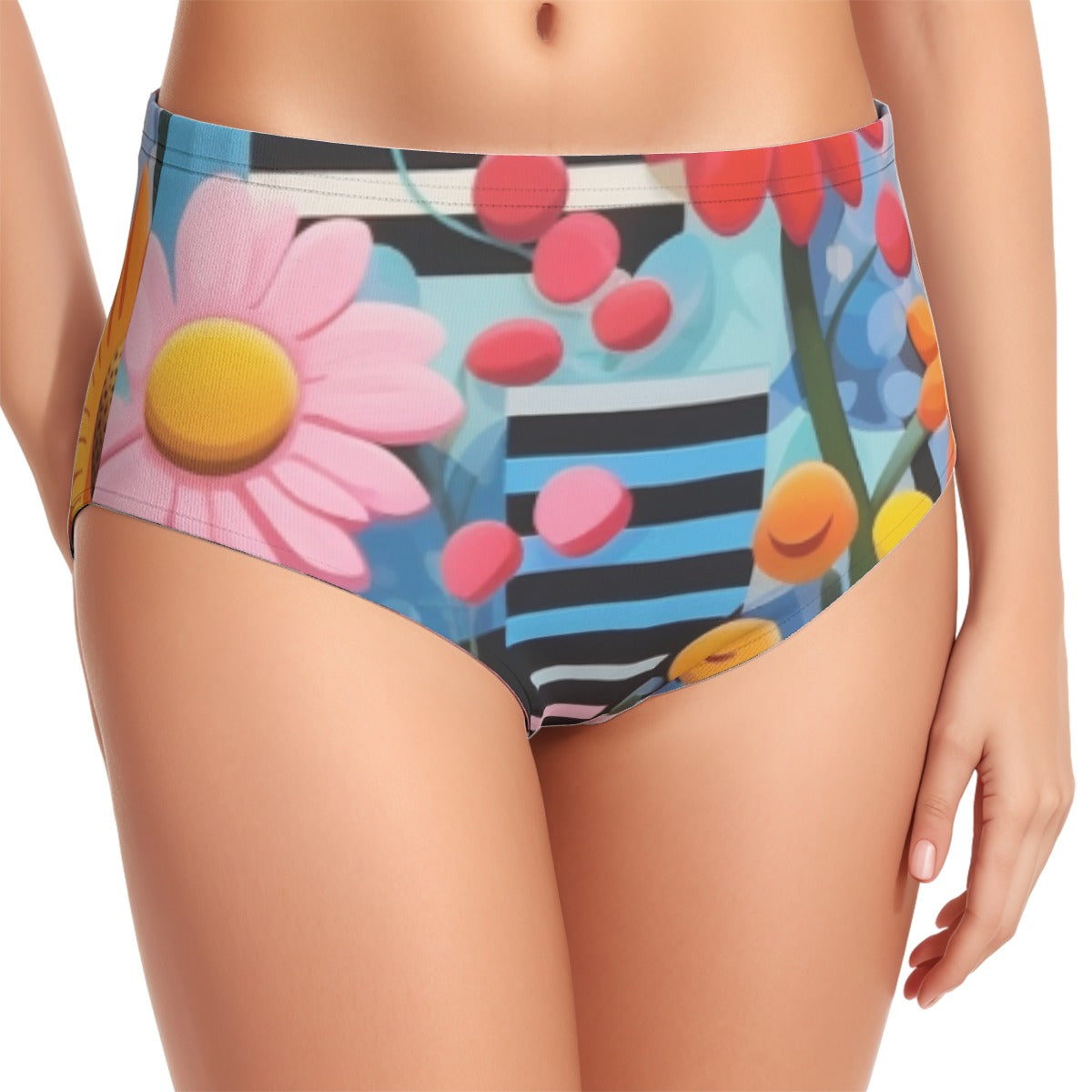 All-Over Print Women's Swimsuit Set With Halter